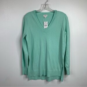 J. Crew‎ V Neck Mint Green Wool Blend Sweater Size XS